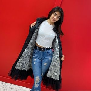 Betsey Johnson Black Trench Coat